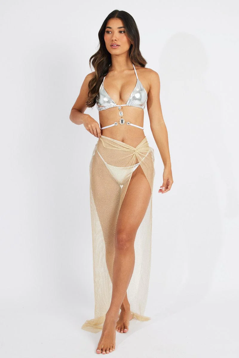Beige Beach Crochet Skirt - Image 2
