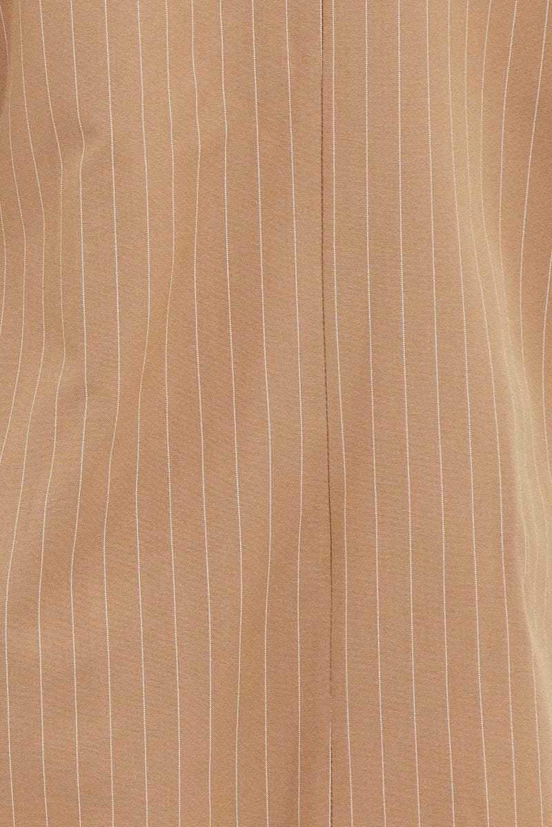 Beige Blazer Long Sleeve Tailored Single Breasted - Image 6