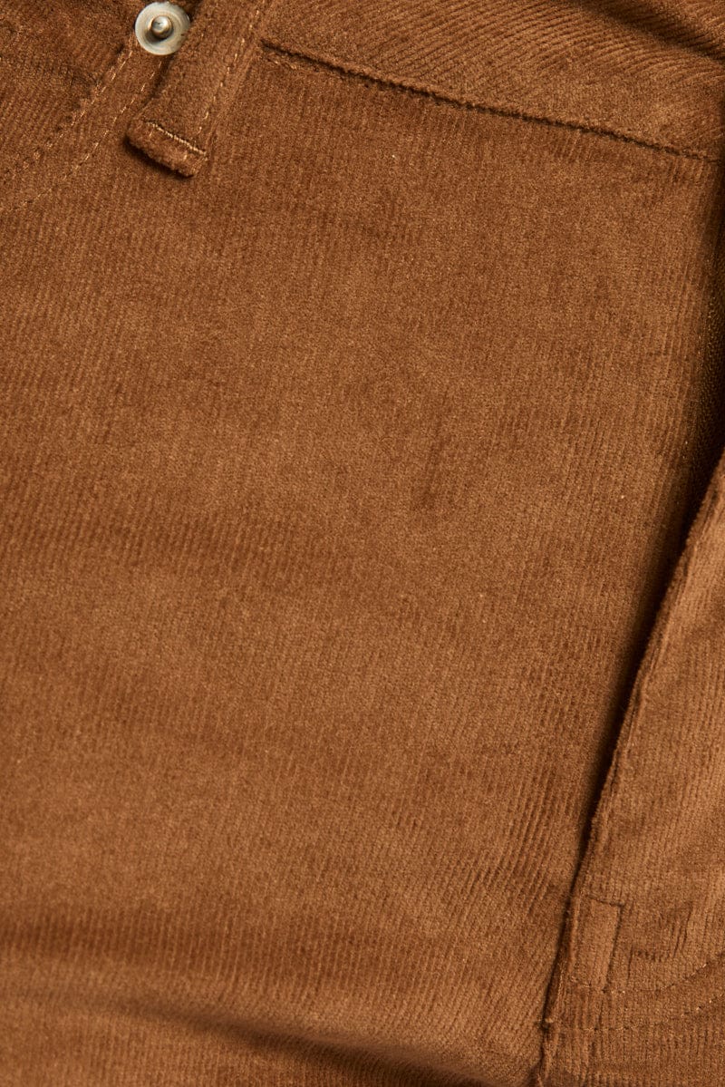 Beige Flare Leg Pants Corduroy - Image 5