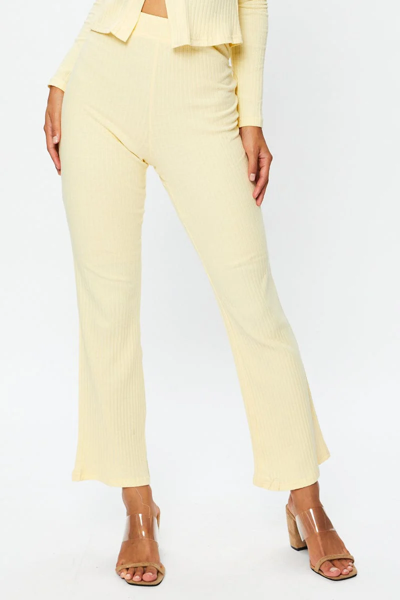 Beige Flare Pants High Rise - Image 2