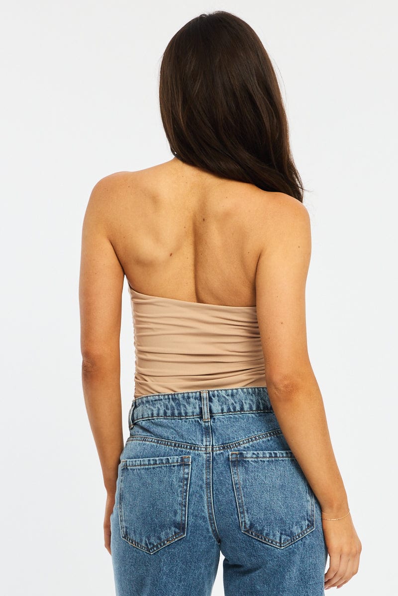 Beige Halter Neck Bodysuit - Image 5