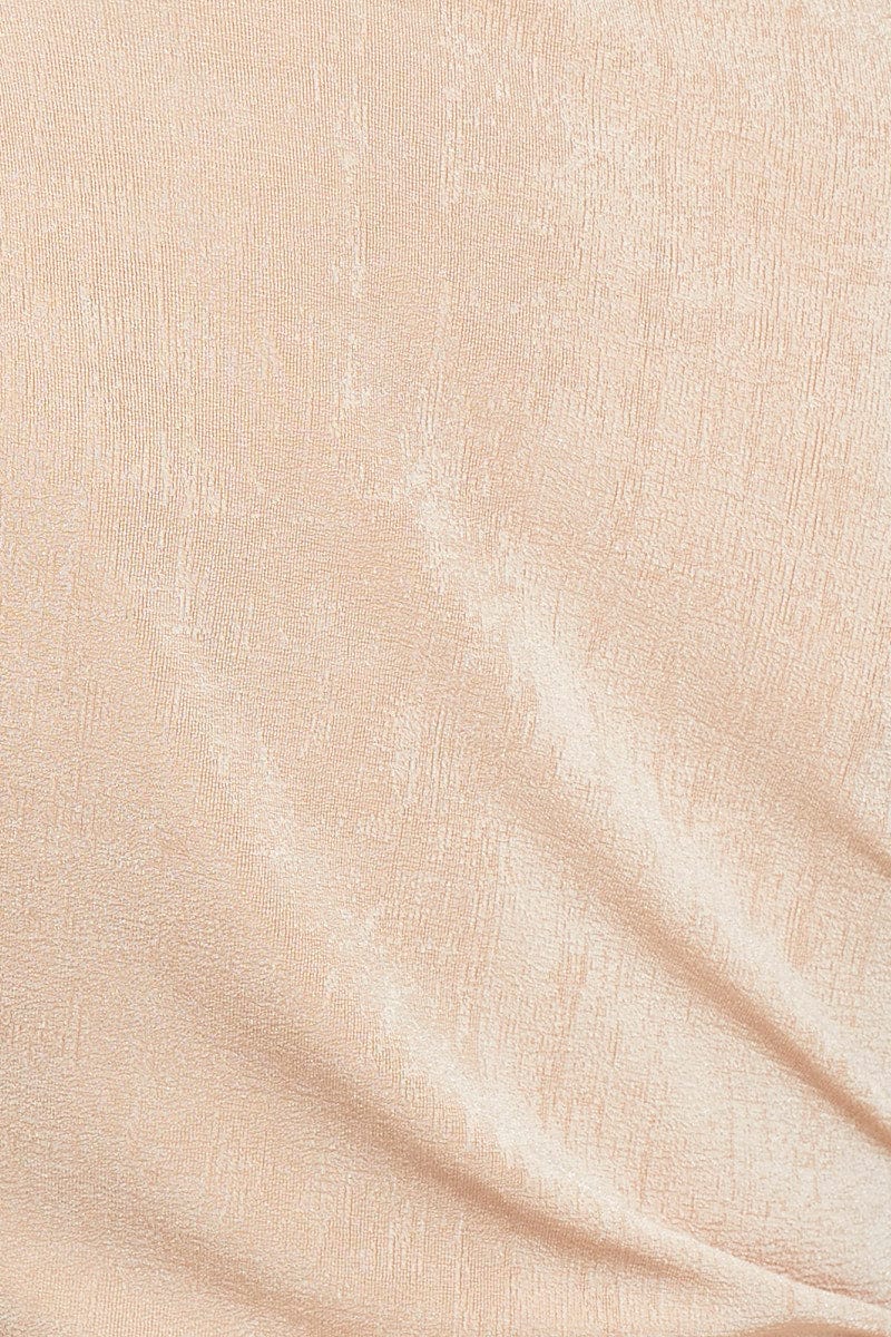 Beige Jersey Shirt Long Sleeve Ruche - Image 6