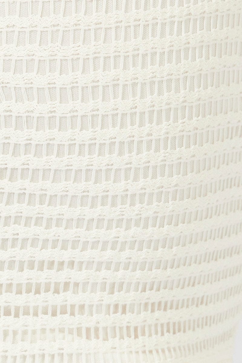 Beige Mini Skirt Textured Fabric - Image 6