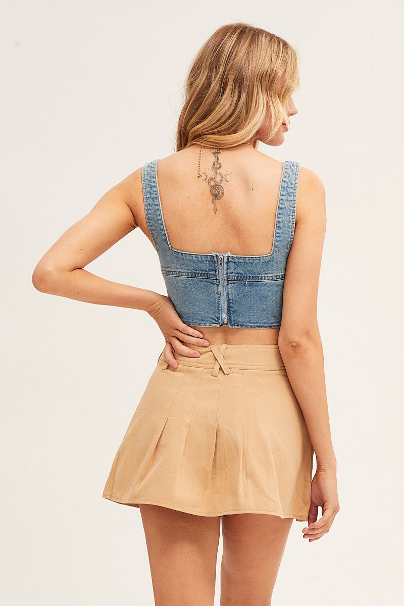 Beige Pleated Tennis Skirt - Image 5