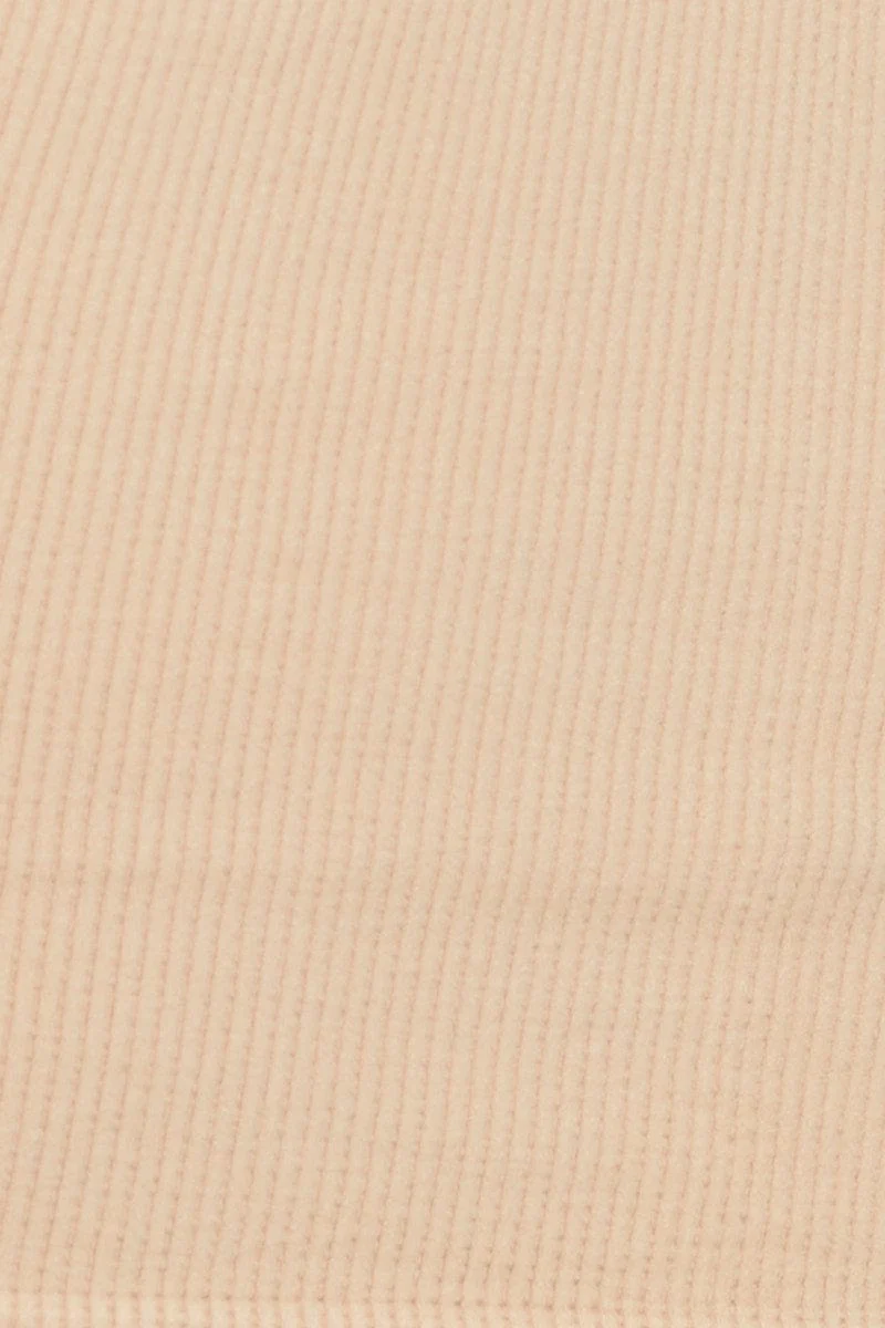 Beige Rib Top Seamless Crop - Image 6