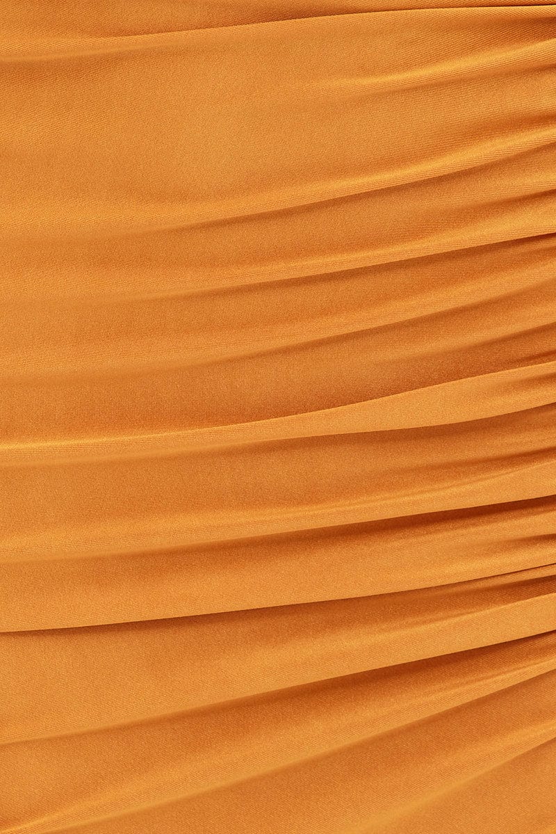 Beige Ruched Midi Skirt - Image 6