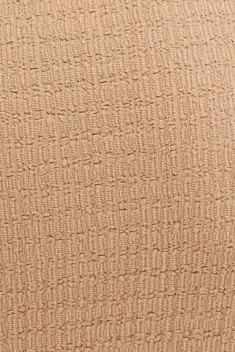 Beige Textured Crop Top Sleeveless - Image 7