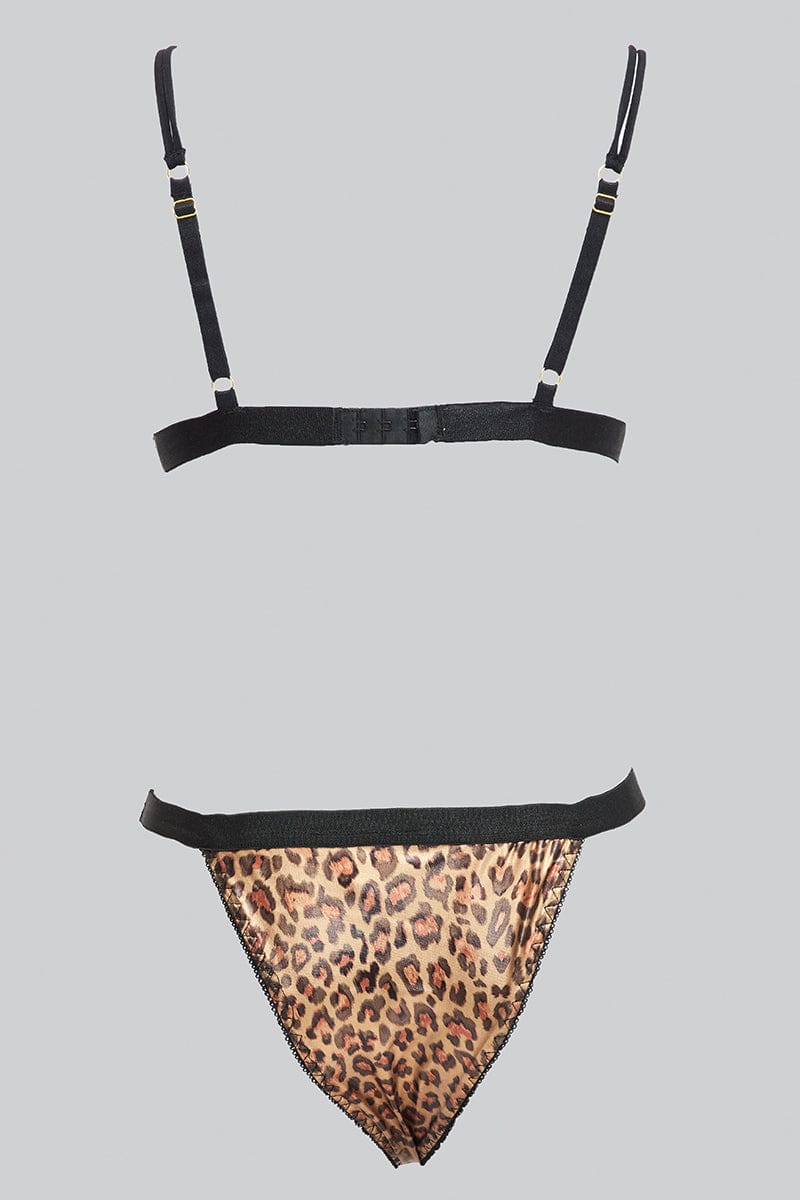Black Animal Print Animal Print Lingerie Set - Image 2
