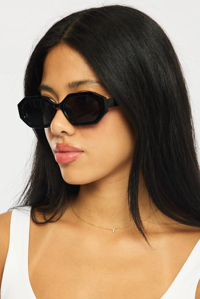 Black Animal Print Fashion Sunglasses