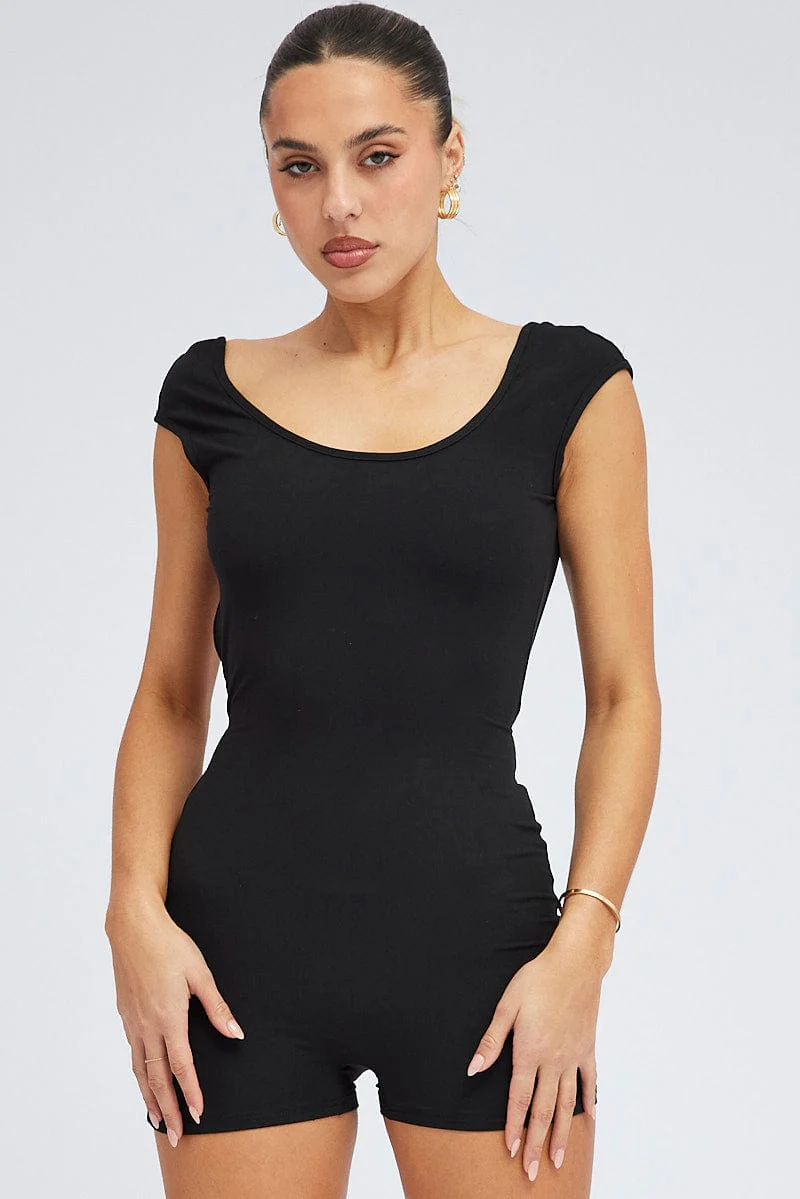 Black Backless Unitard - Image 4