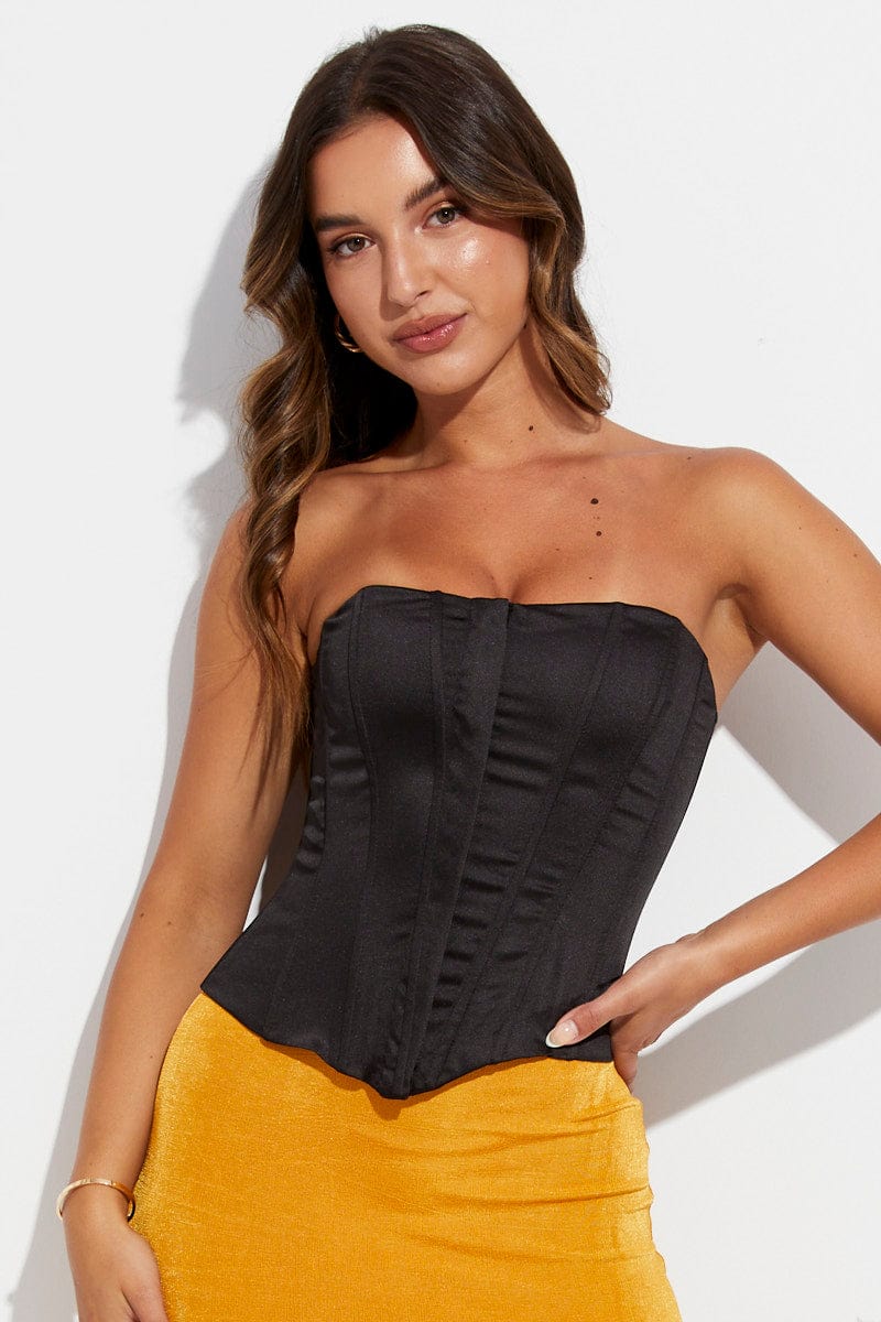 Black Bandeau Top Crop - Image 3