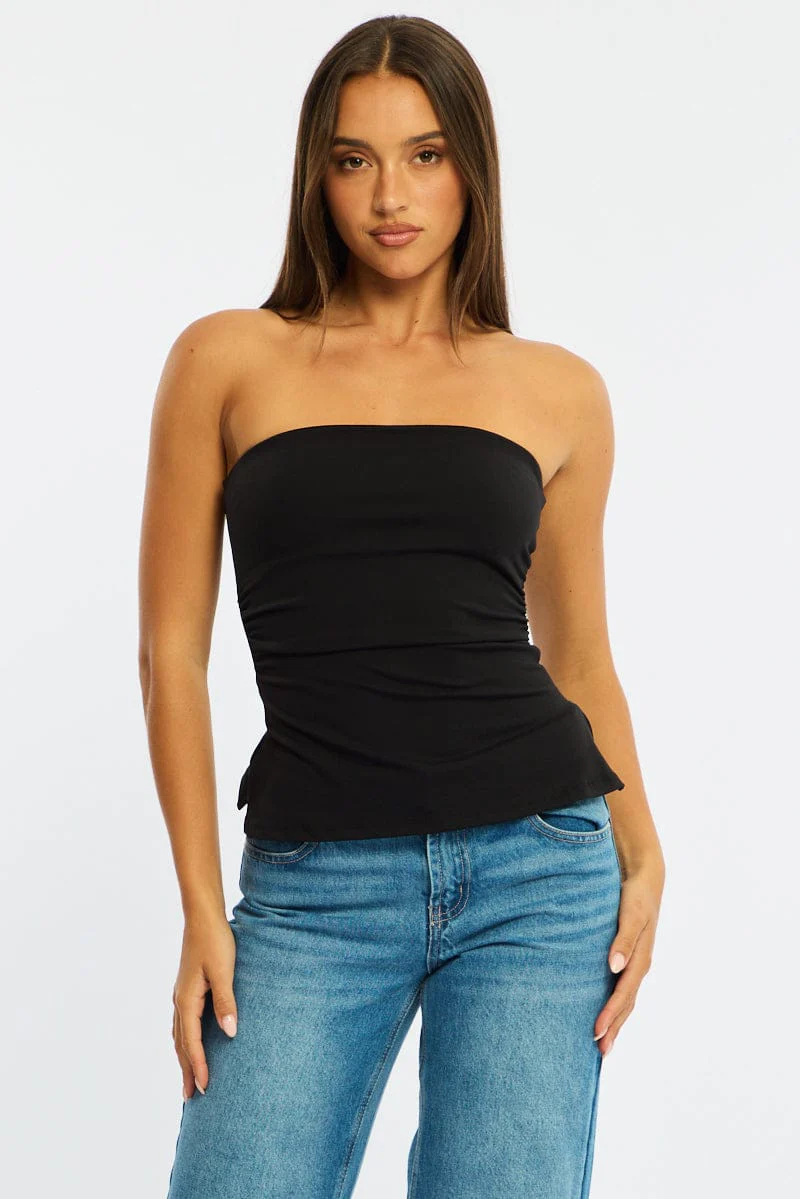 Black Bandeau Top Side Split - Image 2