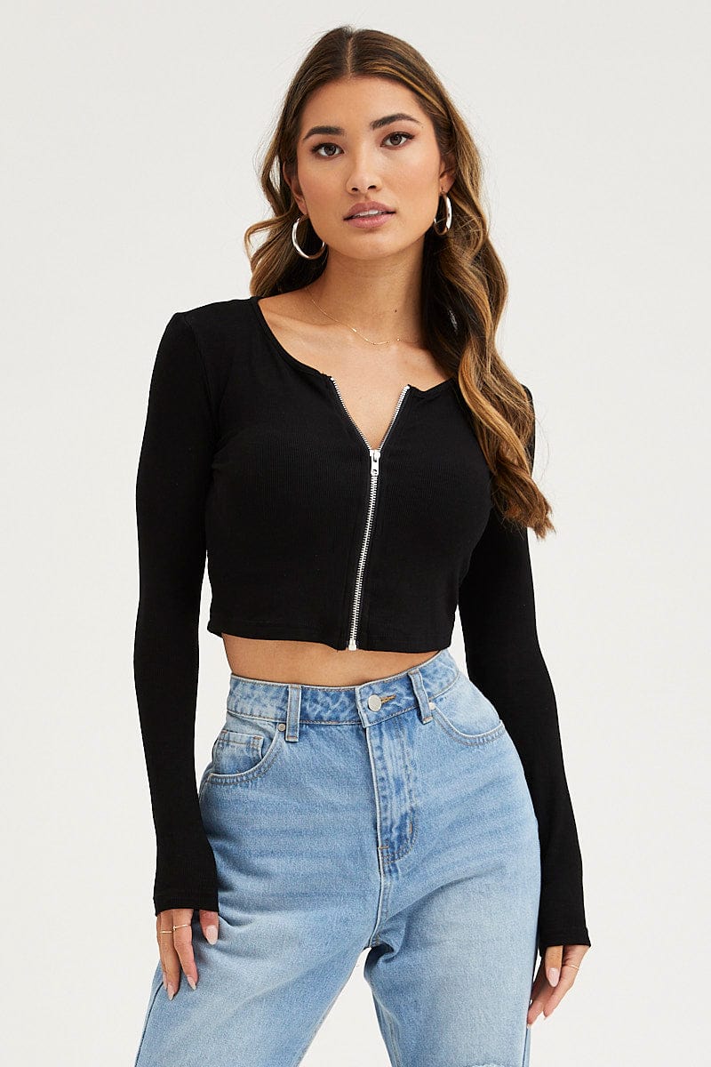 Black Basic Top Ribbed - Image 3