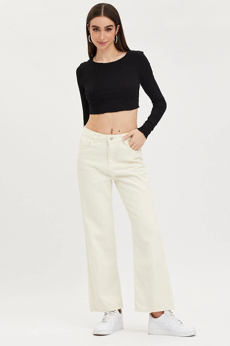 Black Bust Detail Top Long Sleeve - Image 3