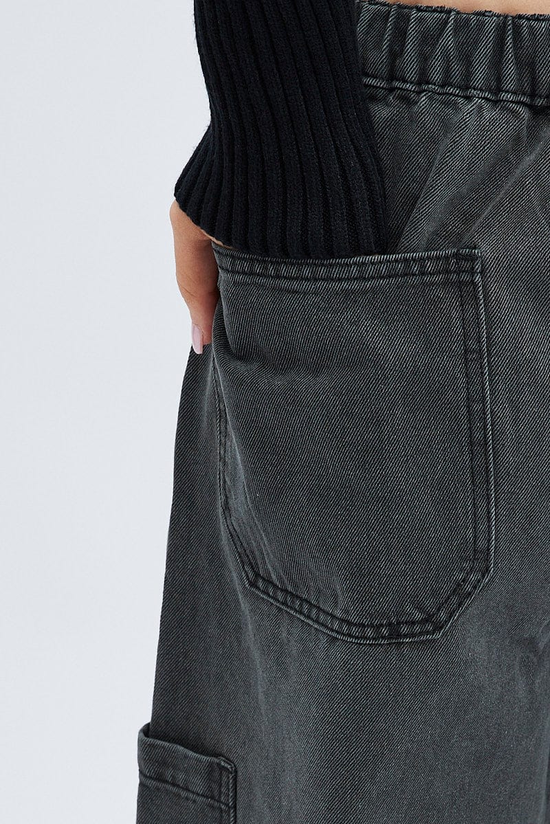 Black Cargo Jean Mid Rise - Image 6