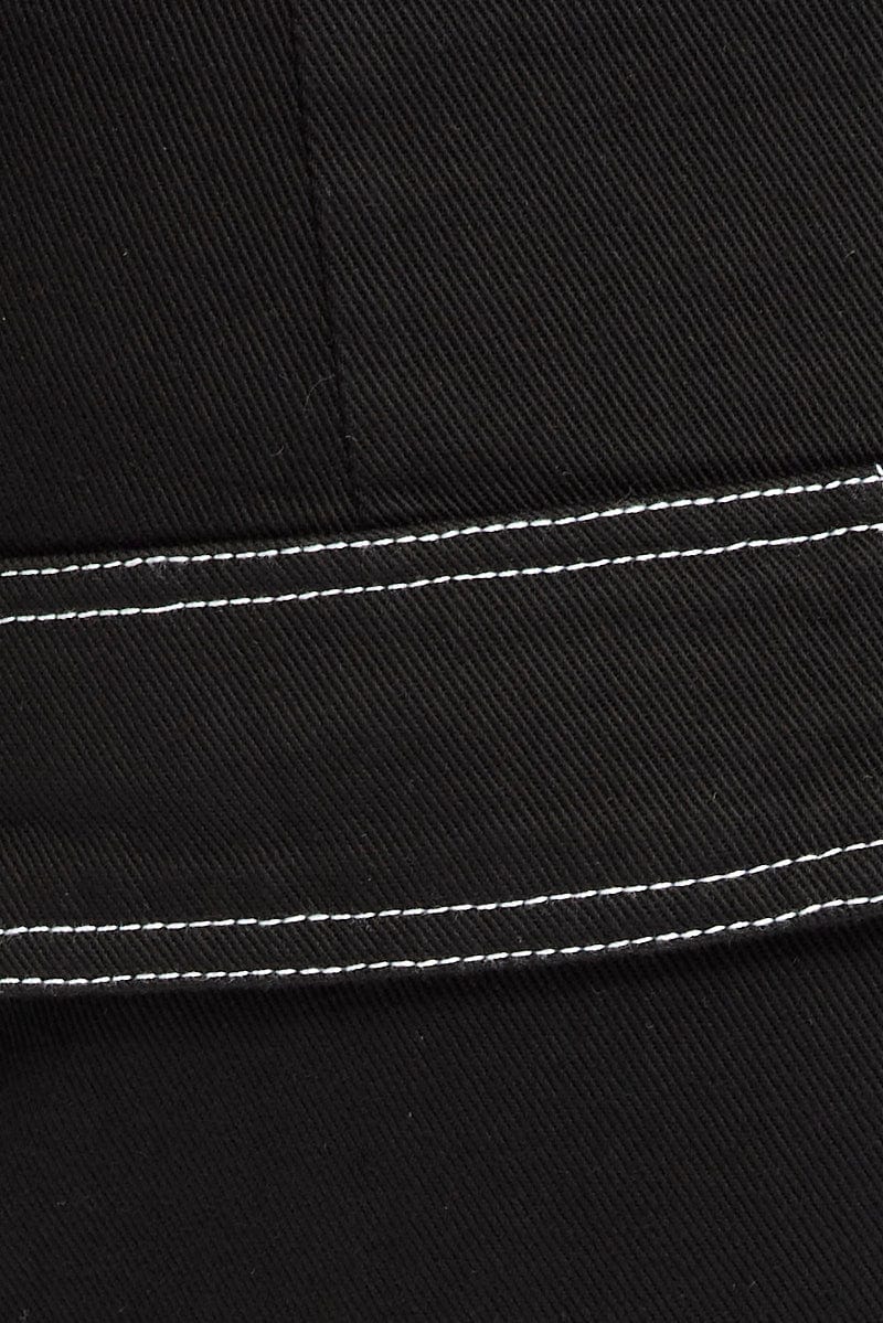 Black Cargo Shorts Contrast Stitching - Image 6