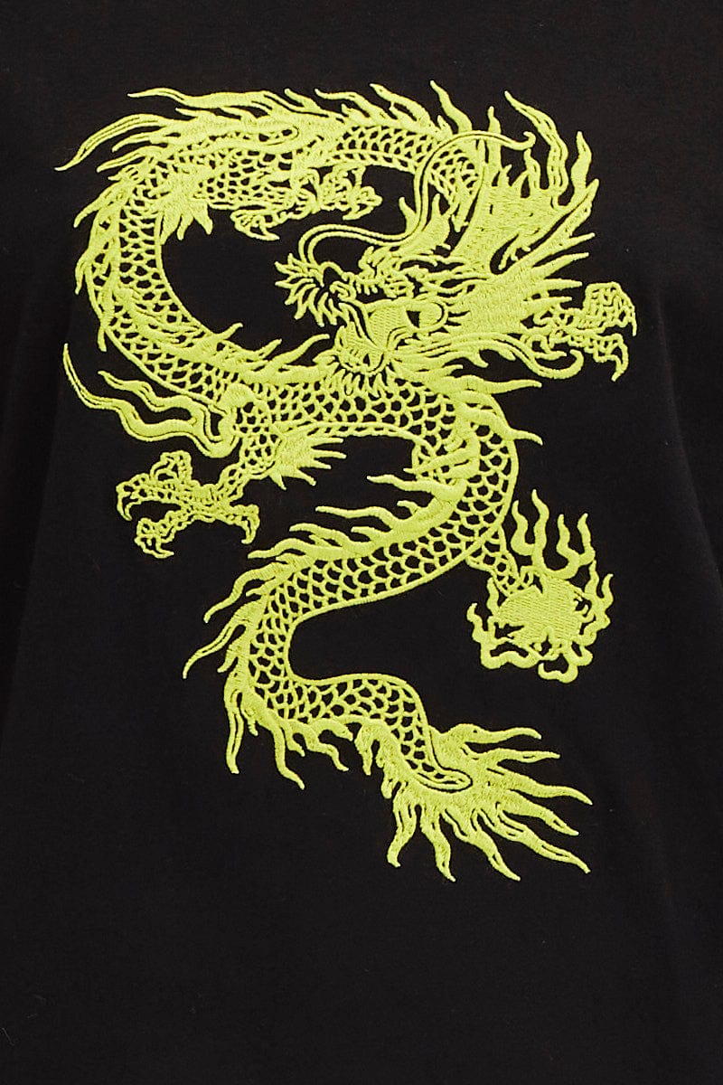 Black Crew Neck Oversized Graphic T-Shirt - Image 6