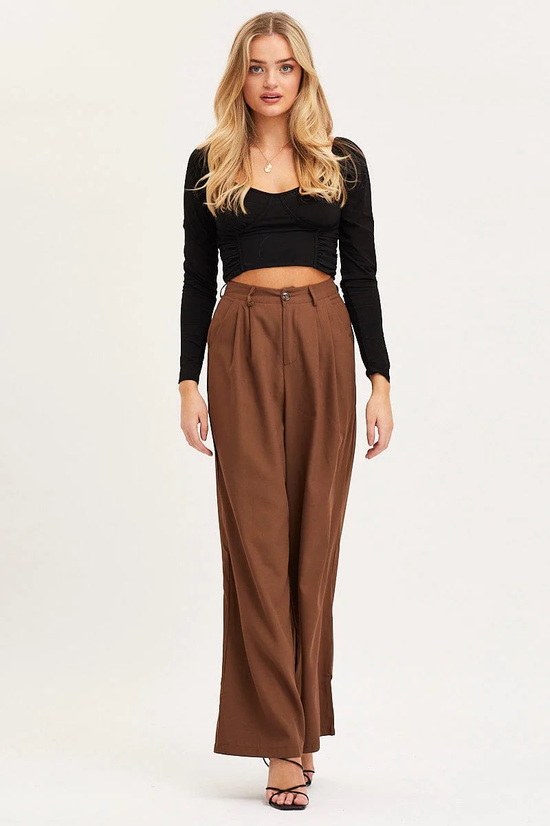 Black Crop Top Long Sleeve - Image 2