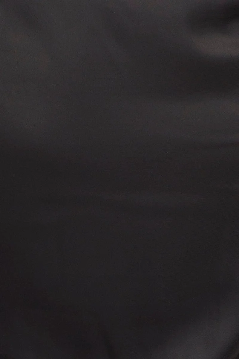 Black Crop Top Long Sleeve Satin - Image 6