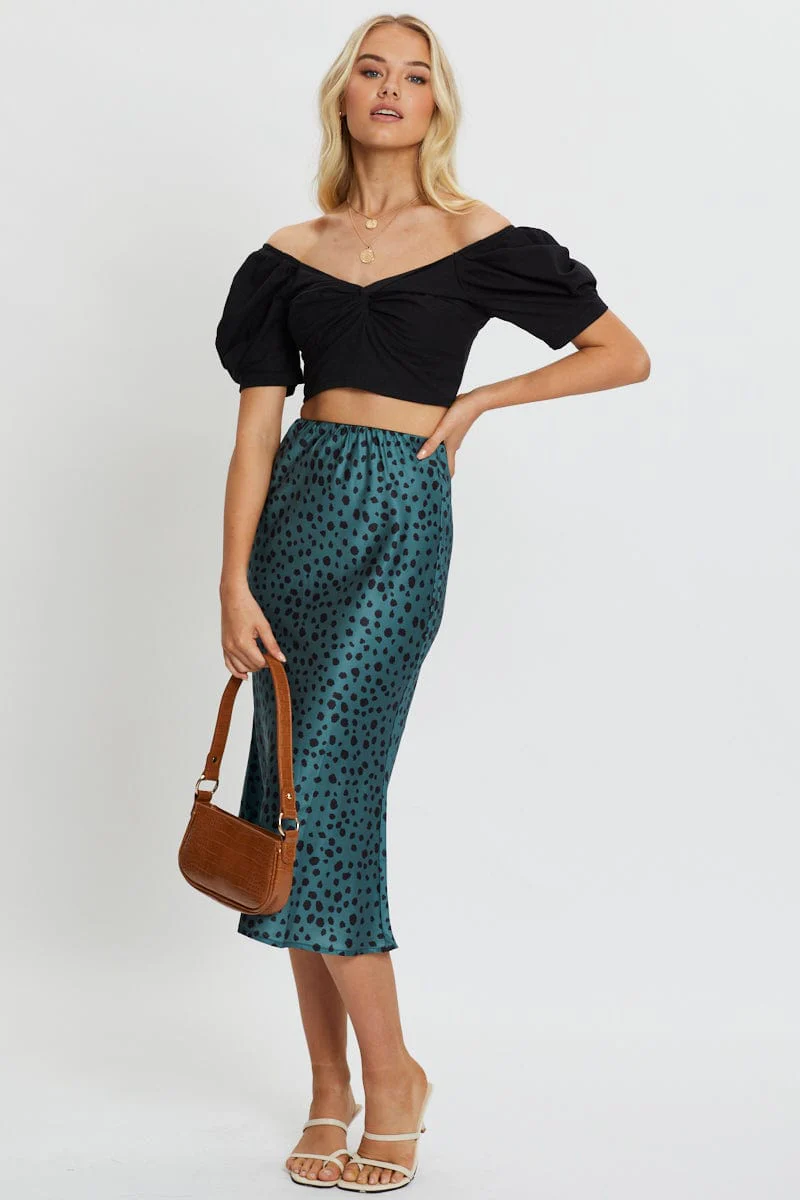 Black Crop Top Short Sleeve Sweetheart - Image 5
