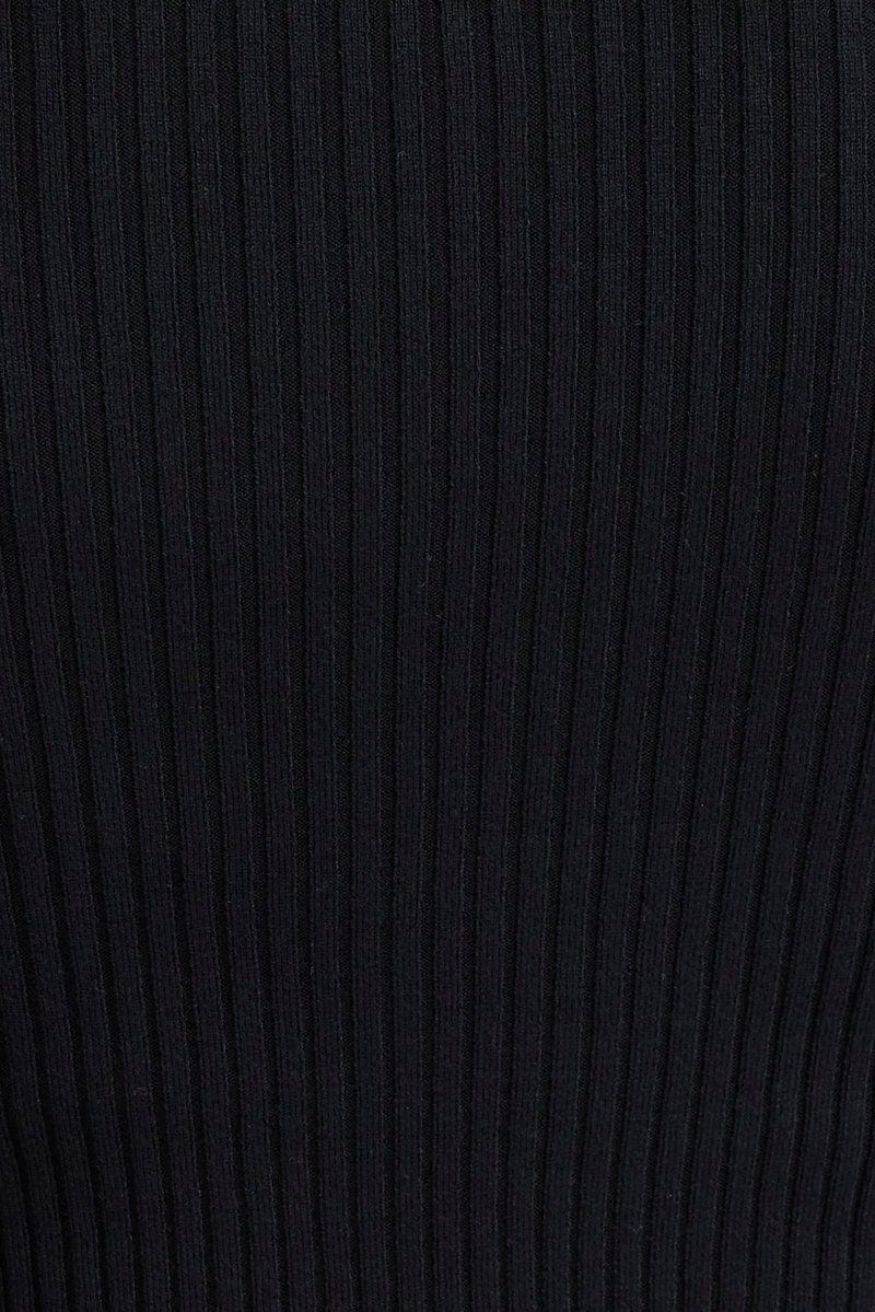 Black Cut Out Knit Top Long Sleeve - Image 6