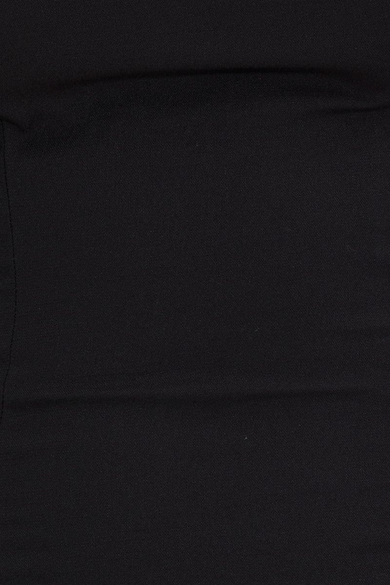 BLACK Designer Linen Look Racer Neck Midi Dress - Image 6