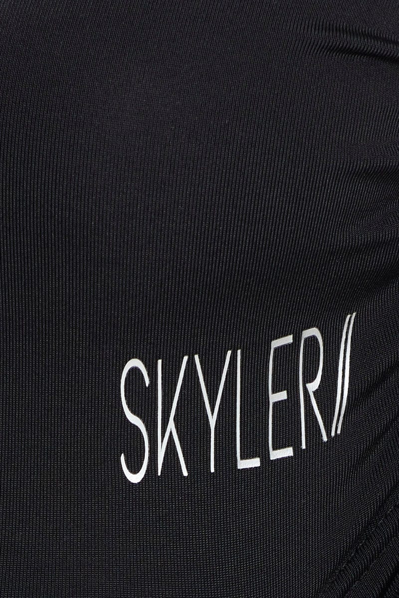 Black Drawstring Activewear T Shirt - Image 6