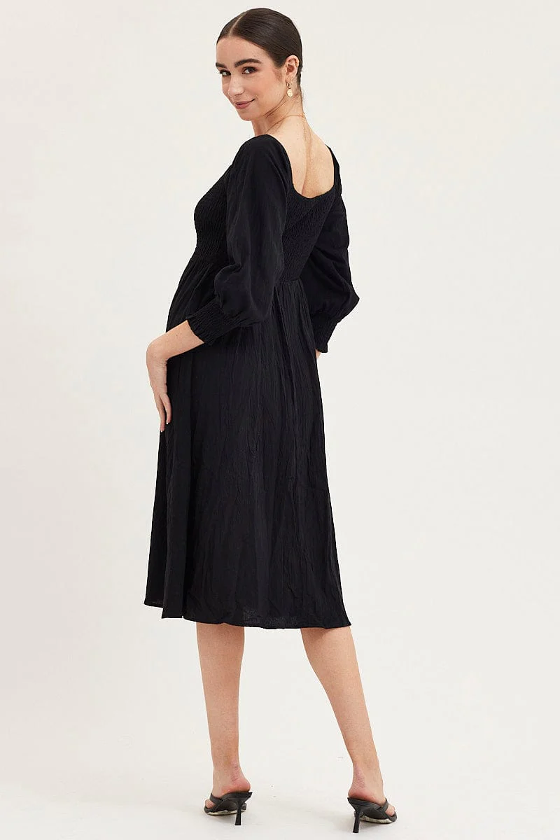 Black Dress Long Sleeve Maxi - Image 5