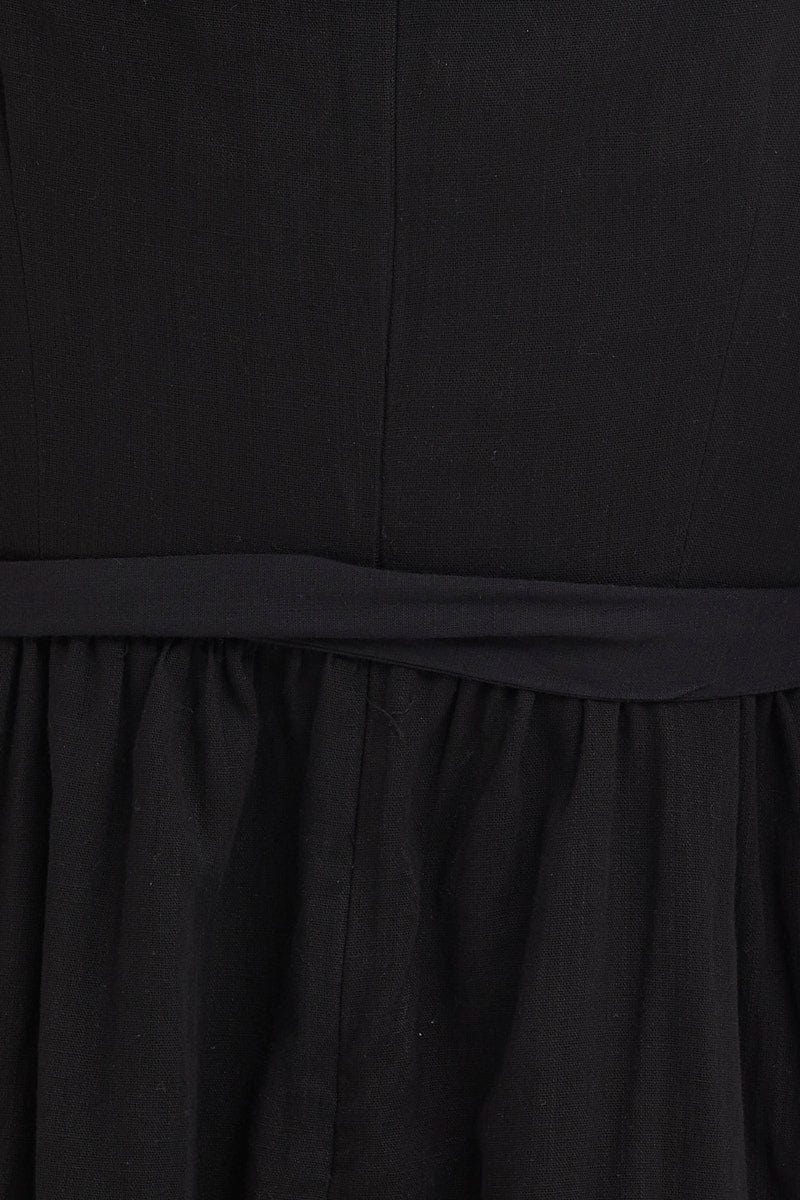 Black Dress Puff Sleeve Maxi - Image 6