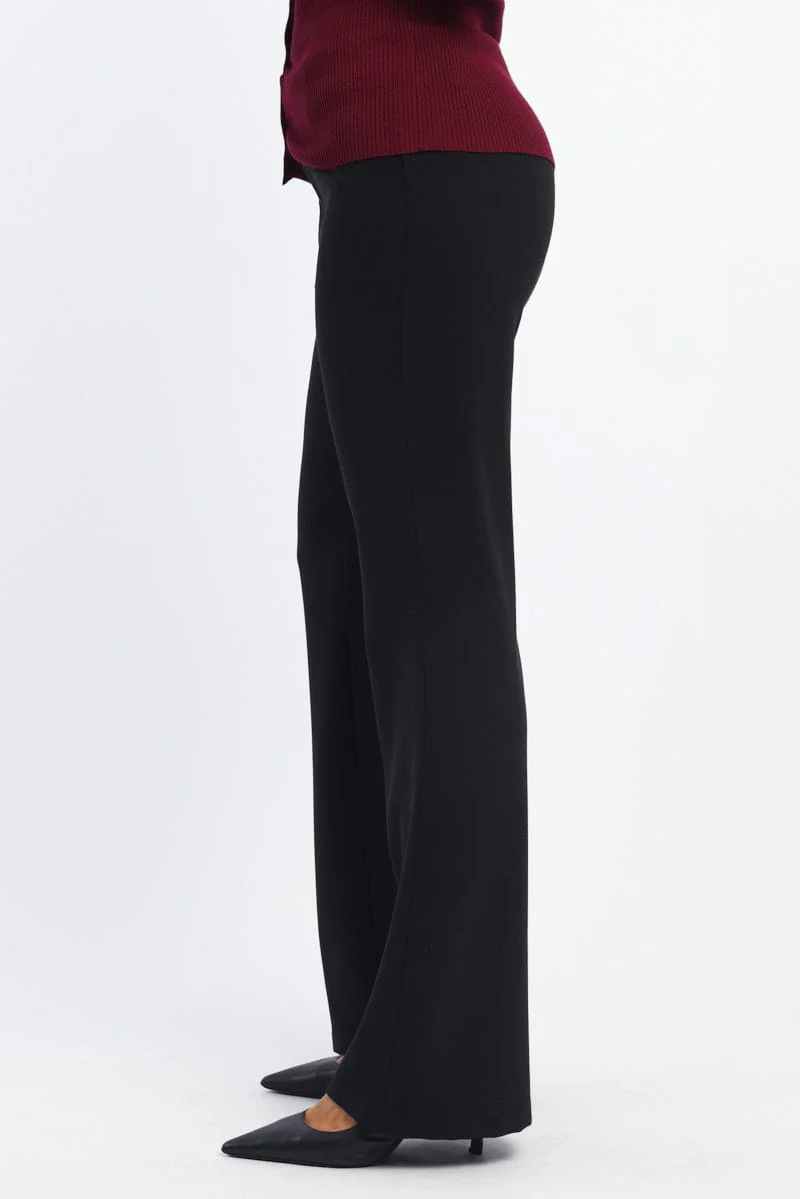 Black Flare Leg Pants - Image 4