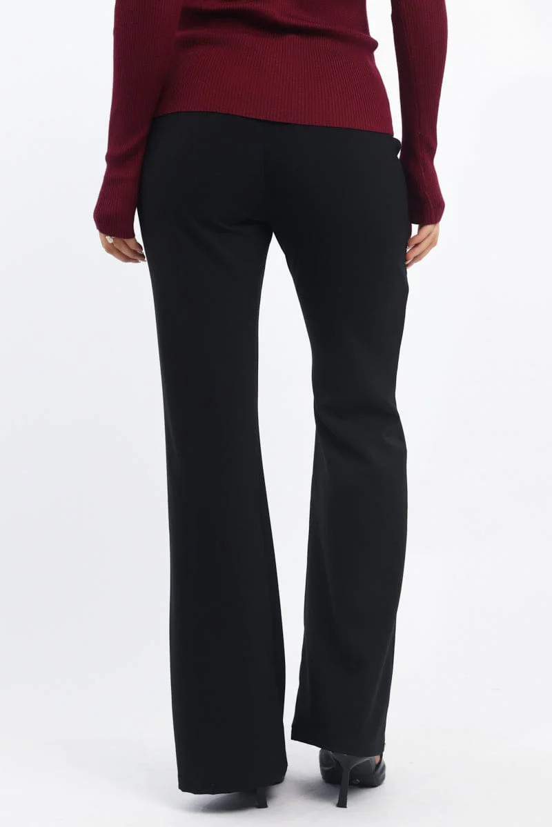 Black Flare Leg Pants - Image 5