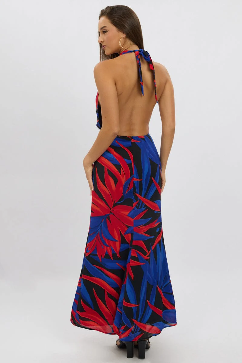 Black Floral Cowl Neck Maxi Dress - Image 5