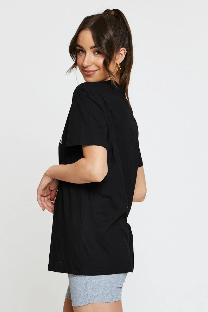 Black Graphic T-Shirt Short Sleeve - Image 4