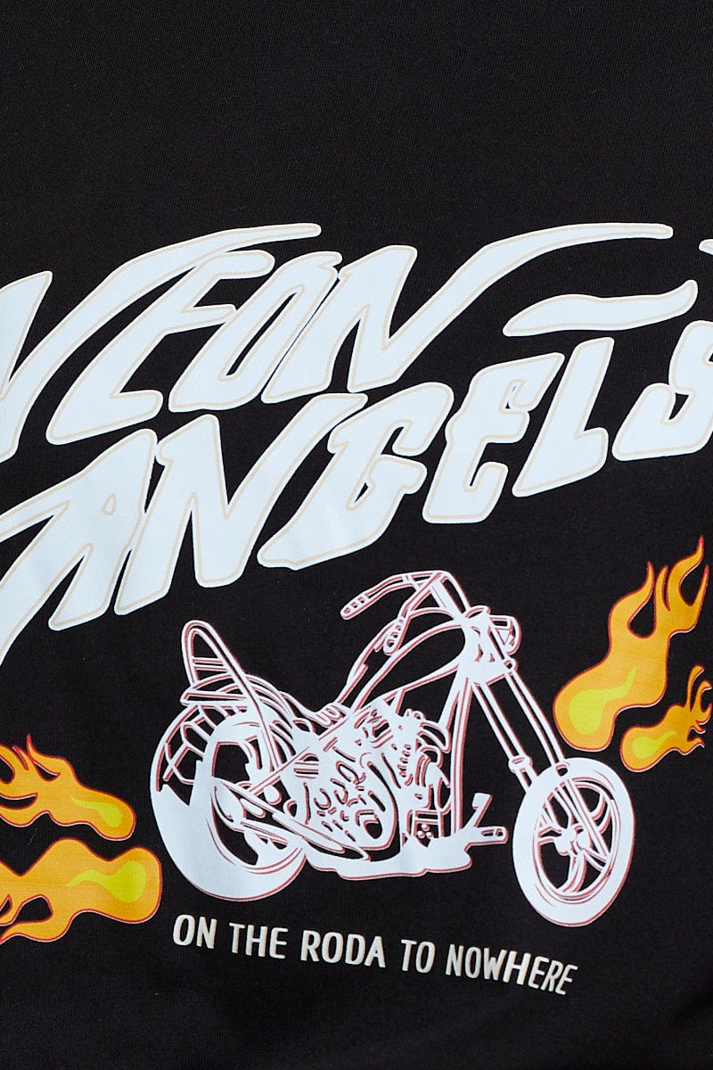 Black Graphic T-Shirt Short Sleeve - Image 6