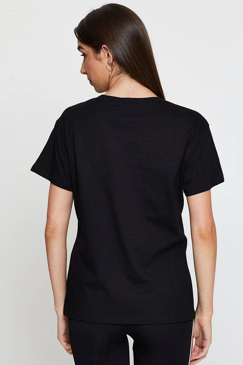 Black Graphic T-Shirt Short Sleeve - Image 5