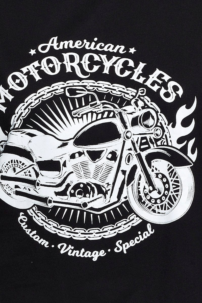 Black Graphic T-Shirt Short Sleeve - Image 6