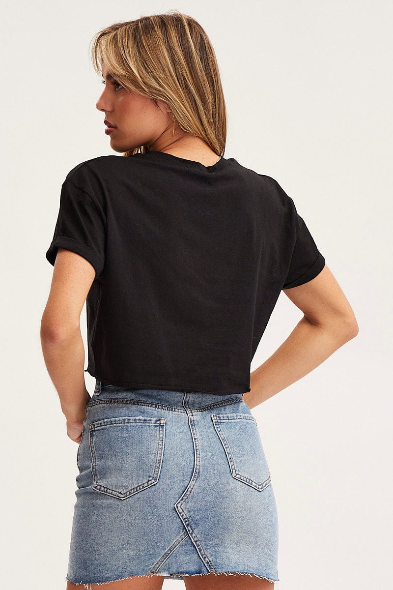 Black Graphic T Shirt Short Sleeve - Image 5