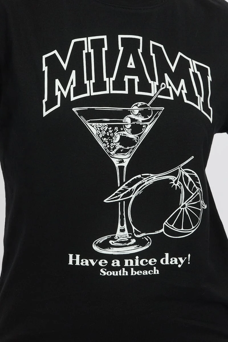 Black Graphic Tee Short Sleeve - Image 6