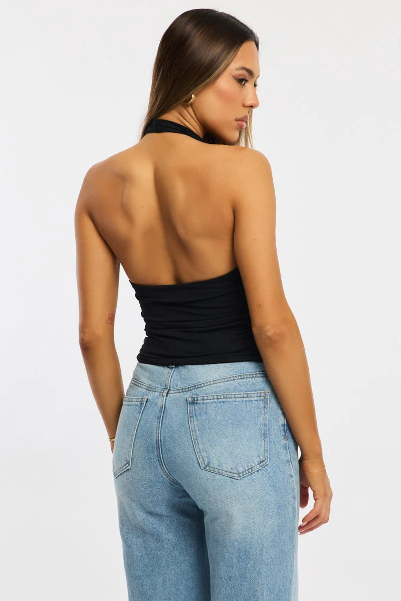 Black Halter Neck Top - Image 4