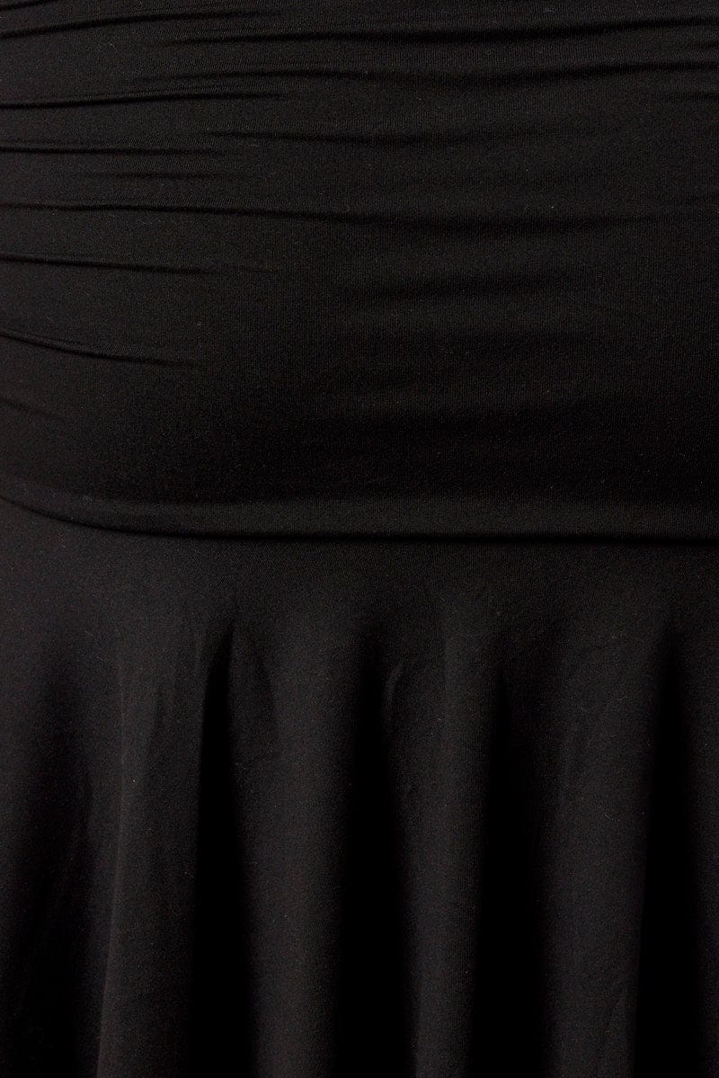 Black Handkerchief Midi Asymmetric Skirt - Image 6