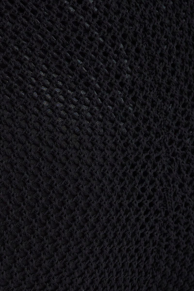 Black Knit Pants Wide Leg Crochet - Image 6