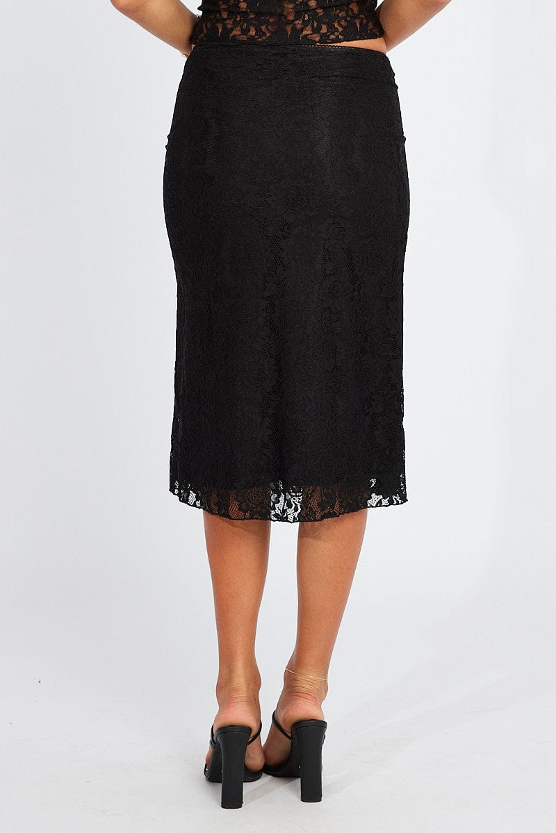 Black Lace Skirt High Rise - Image 6