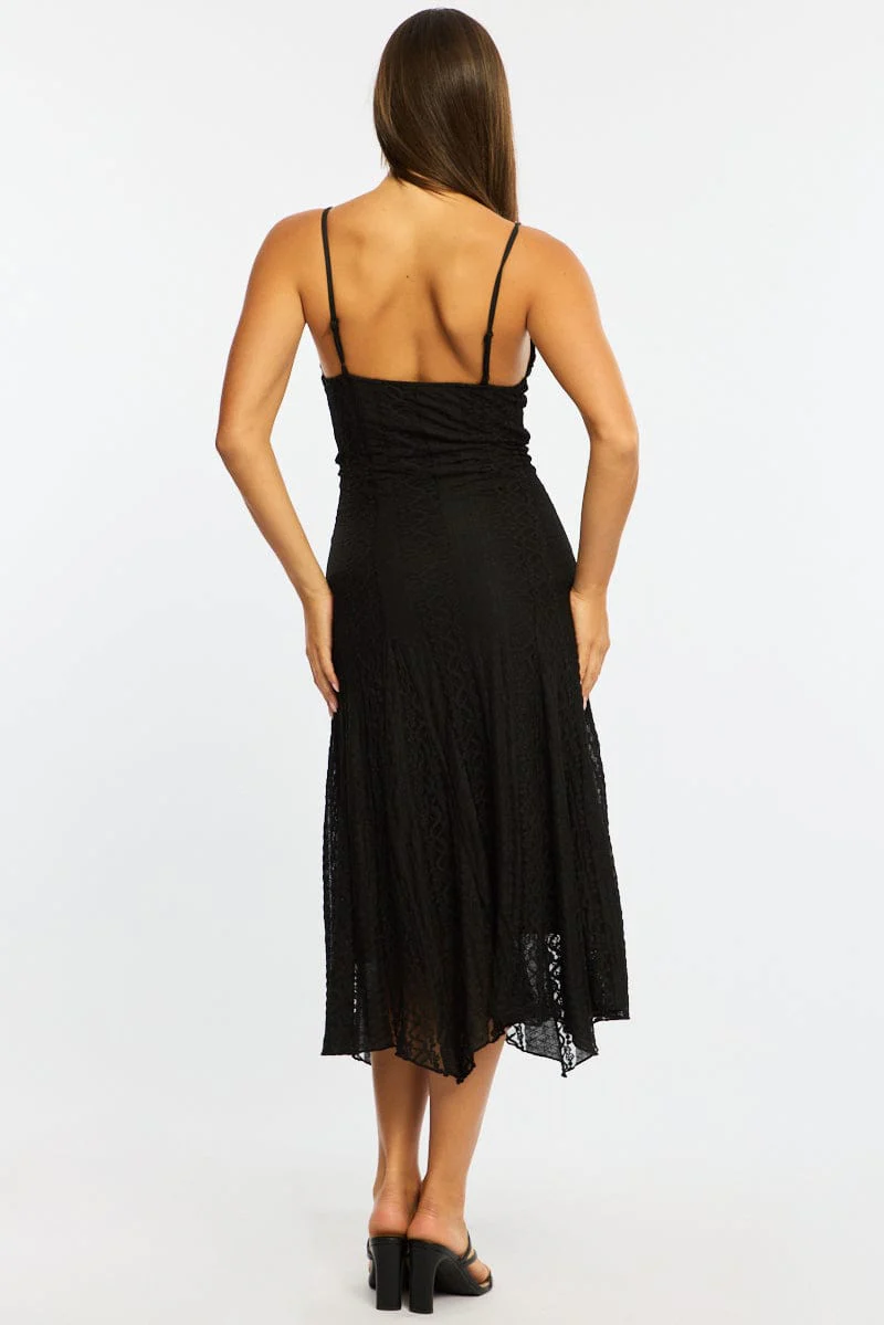 Black Midi Dress Lace - Image 6