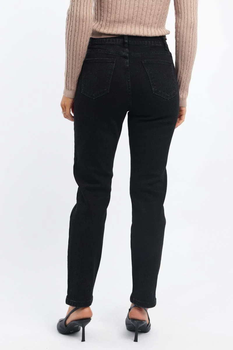 Black Mom Jeans High Rise - Image 4