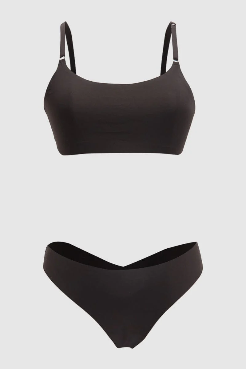 Black No Wired Lingerie Set