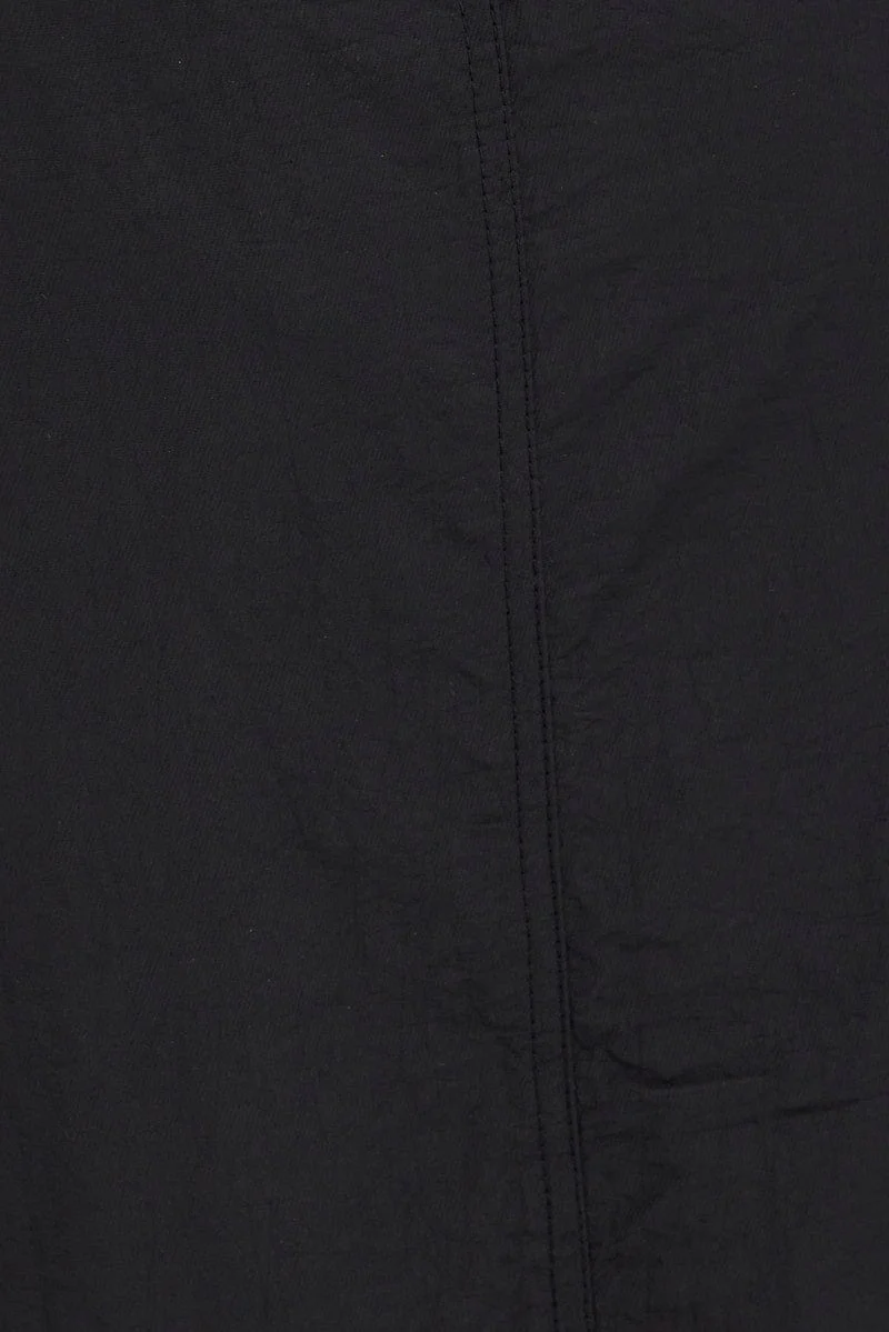 Black Parachute Skirt Cargo Mid Rise - Image 6