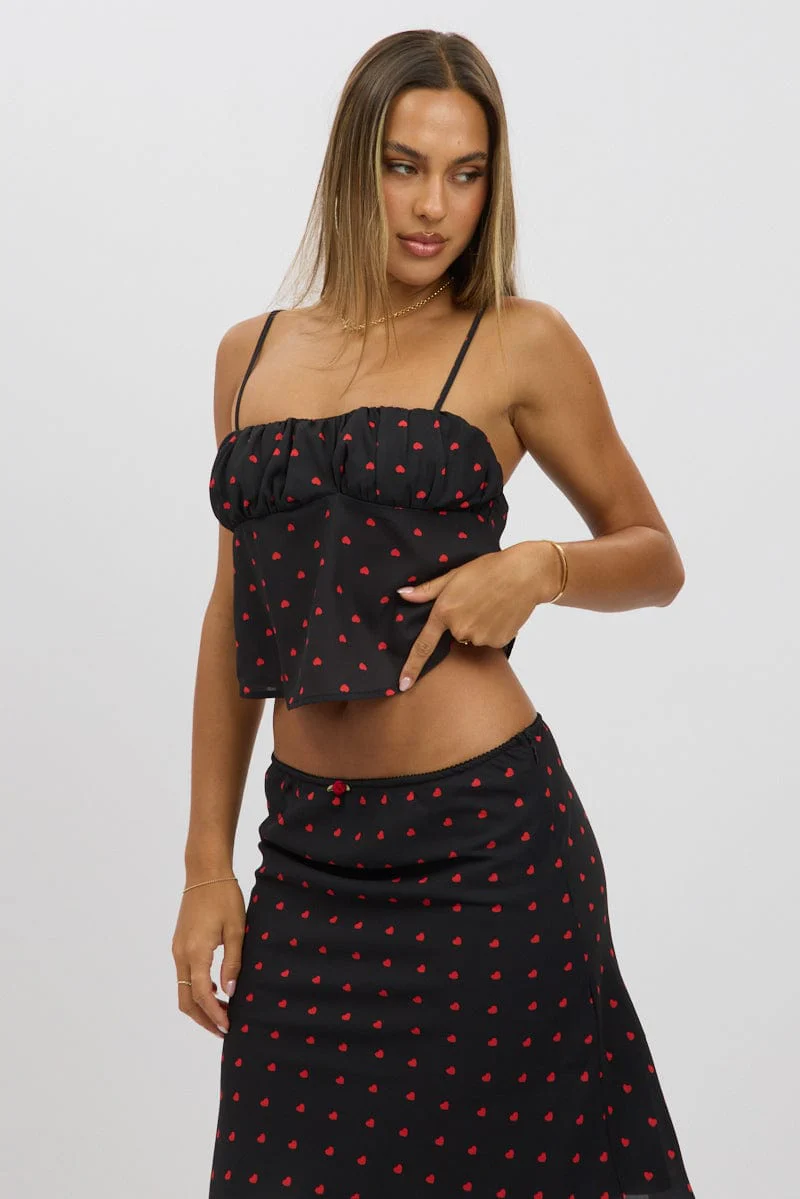Black Polka Dot Cami Sleeveless Chiffon Lined - Image 3