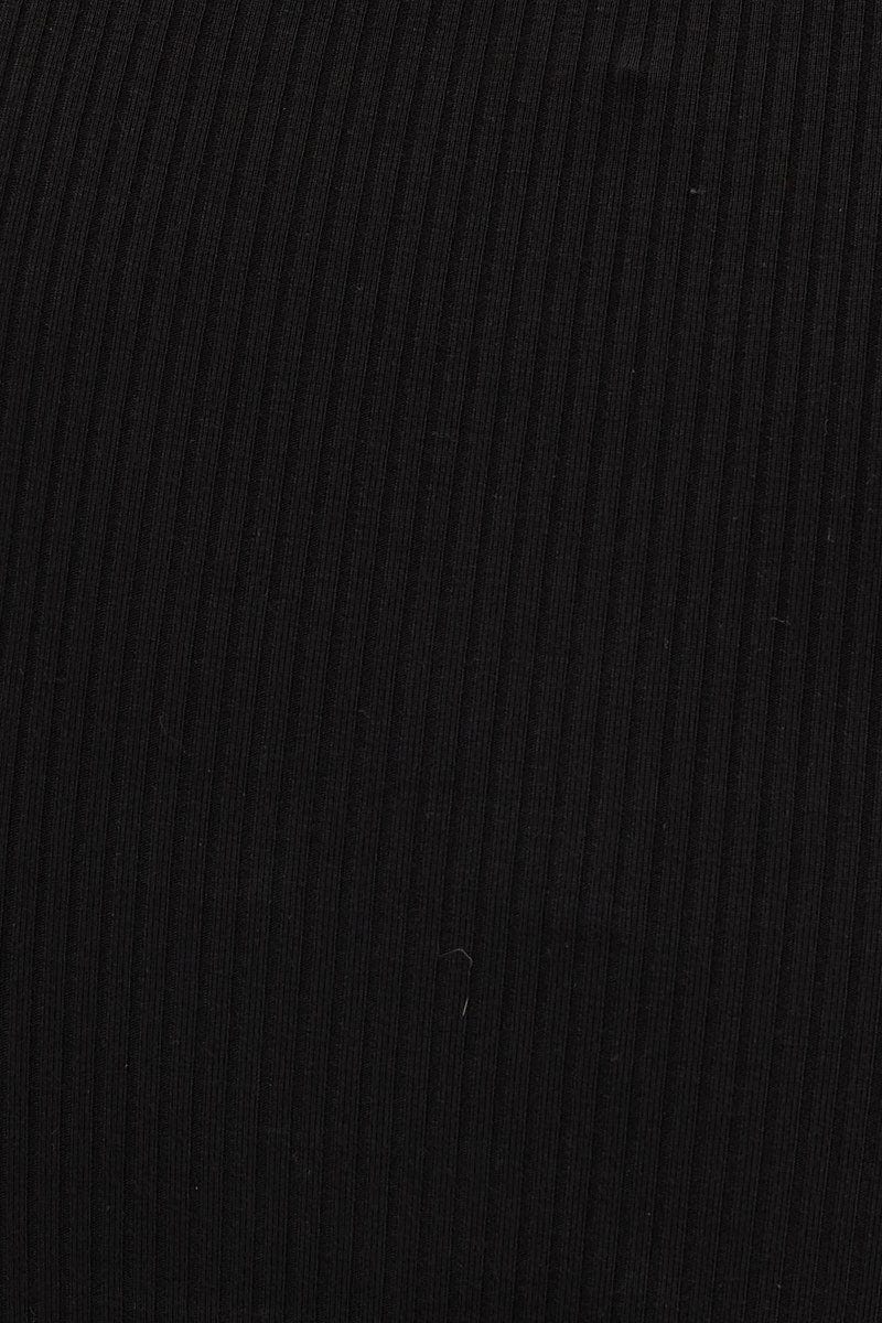 Black Rib V Neck Sleeveless Twist Front Bodysuit - Image 6