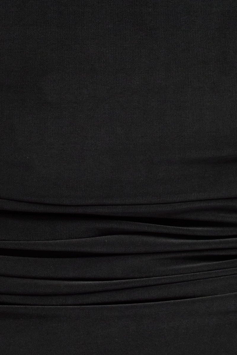 Black Rose Top Halter Neck Crossover Rosette Stretch - Image 6