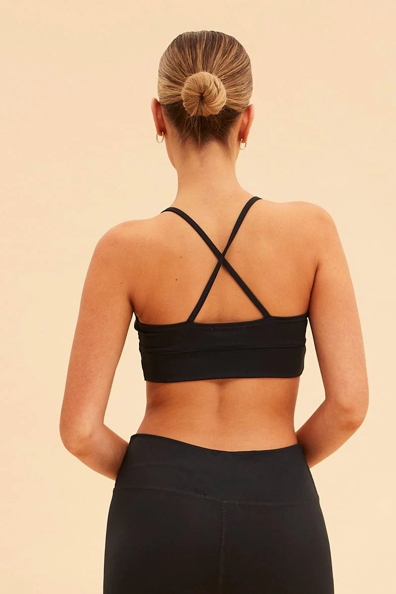 Black Sara Bralette Ruched Front - Image 5